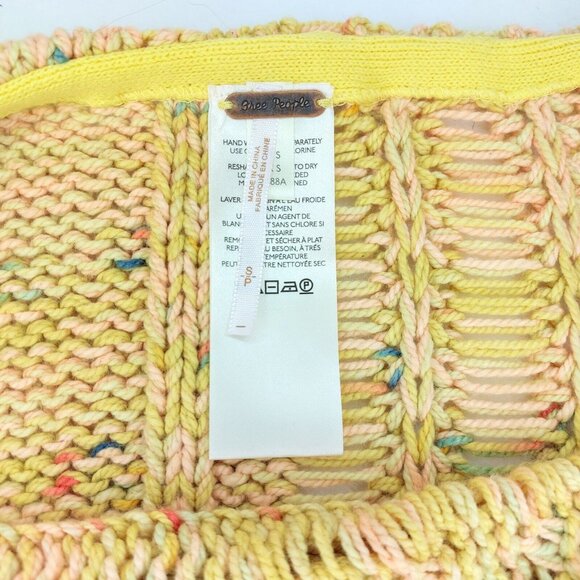 Honey Cable Knit Pullover Sweater in Honeycomb Combo Free People Small  NWT - Picture 6 of 10